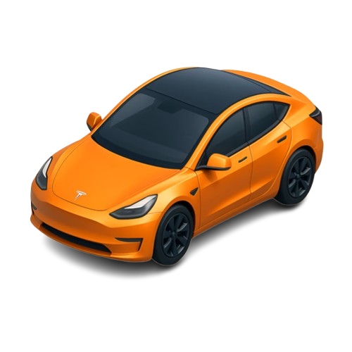 Modern orange electric car
